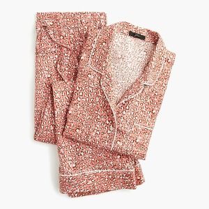 J. Crew Pink Cheetah Print Pajama Set M